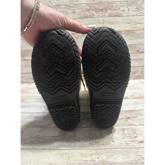 Juicy Couture Glitter Escalon Snow Boots Girls Size 3 Black Gold Blingy Sherpa - Picture 9 of 9